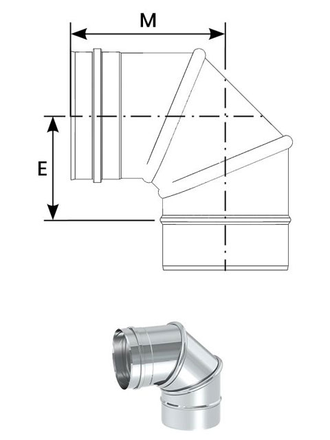 Einzelteile - Bogen 0° - 90° verstellbar für den Unterdruck